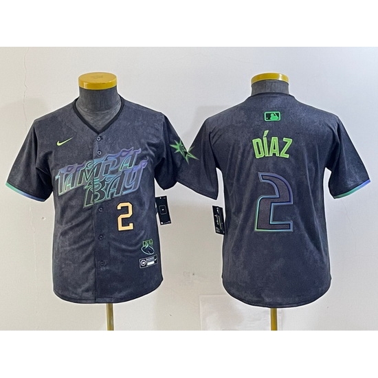 Youth Tampa Bay Rays 2 Yandy Diaz Charcoal 2024 City Connect Limited Stitched Baseball Jersey 1 Youth Tampa Bay Rays 2 Yandy Diaz Charcoal 2024 City Connect Limited Stitched Baseball Jersey 1
