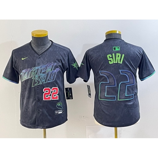 Youth Tampa Bay Rays 22 Jose Siri Charcoal 2024 City Connect Limited Stitched Baseball Jersey 3 Youth Tampa Bay Rays 22 Jose Siri Charcoal 2024 City Connect Limited Stitched Baseball Jersey 3