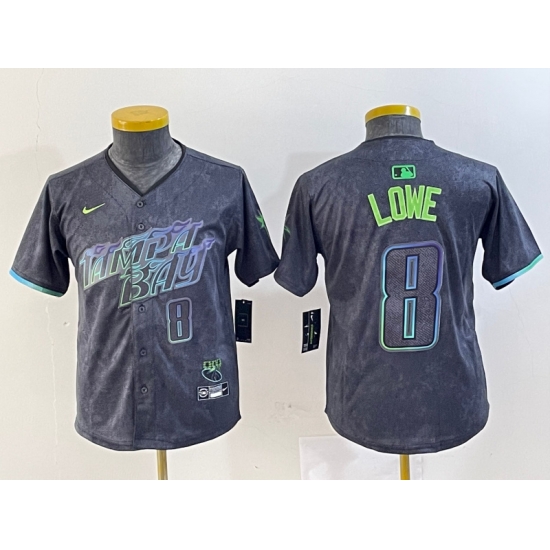 Youth Tampa Bay Rays 8 Brandon Lowe Charcoal 2024 City Connect Limited Stitched Baseball Jerseys 1 Youth Tampa Bay Rays 8 Brandon Lowe Charcoal 2024 City Connect Limited Stitched Baseball Jerseys 1