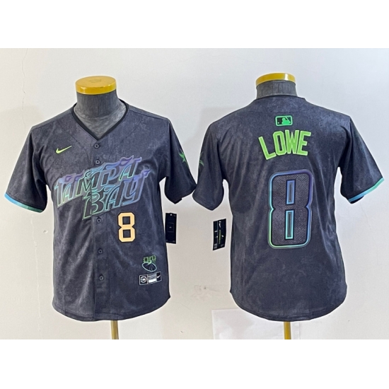 Youth Tampa Bay Rays 8 Brandon Lowe Charcoal 2024 City Connect Limited Stitched Baseball Jerseys 3 Youth Tampa Bay Rays 8 Brandon Lowe Charcoal 2024 City Connect Limited Stitched Baseball Jerseys 3