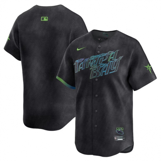 Youth Tampa Bay Rays Blank Charcoal 2024 City Connect Limited Stitched Baseball Jersey Youth Tampa Bay Rays Blank Charcoal 2024 City Connect Limited Stitched Baseball Jersey