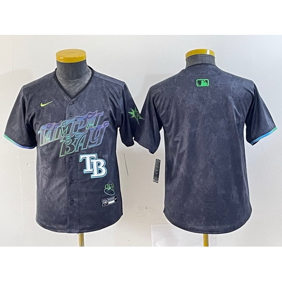 Youth Tampa Bay Rays Team Big Logo Charcoal 2024 City Connect Limited Stitched Baseball JerseyS 1 Youth Tampa Bay Rays Team Big Logo Charcoal 2024 City Connect Limited Stitched Baseball JerseyS 1
