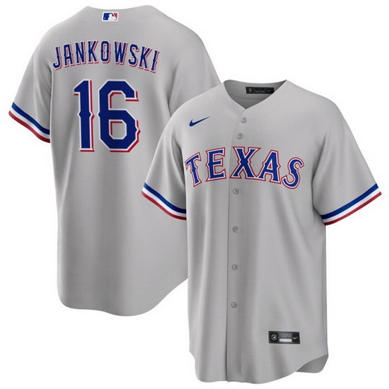 Men Texas Rangers 16 Travis Jankowski Grey Cool Base Stitched Baseball Jersey Men Texas Rangers 16 Travis Jankowski Grey Cool Base Stitched Baseball Jersey