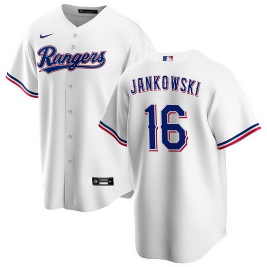 Men Texas Rangers 16 Travis Jankowski White Cool Base Stitched Baseball Jersey Men Texas Rangers 16 Travis Jankowski White Cool Base Stitched Baseball Jersey