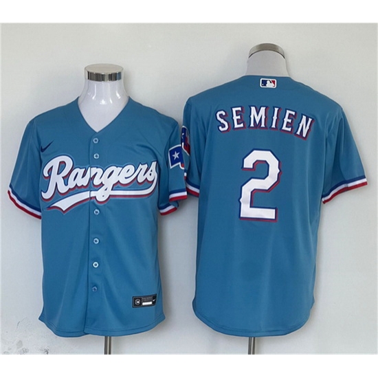 Men Texas Rangers 2 Marcus Semien Blue With Patch Cool Base Stitched MLB Jersey Men Texas Rangers 2 Marcus Semien Blue With Patch Cool Base Stitched MLB Jersey