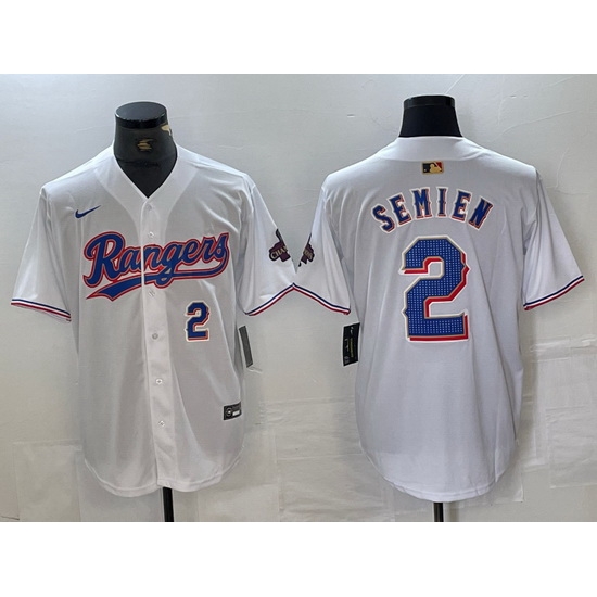 Men Texas Rangers 2 Marcus Semien White Gold Cool Base Stitched Baseball Jersey 3 Men Texas Rangers 2 Marcus Semien White Gold Cool Base Stitched Baseball Jersey 3