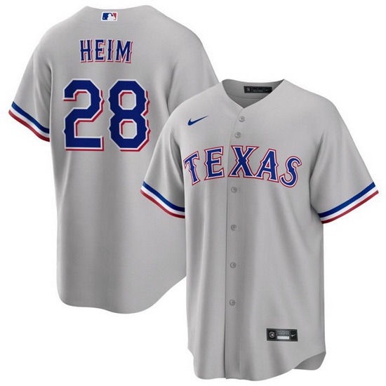 Men Texas Rangers 28 Jonah Heim Grey Cool Base Stitched Baseball Jersey Men Texas Rangers 28 Jonah Heim Grey Cool Base Stitched Baseball Jersey