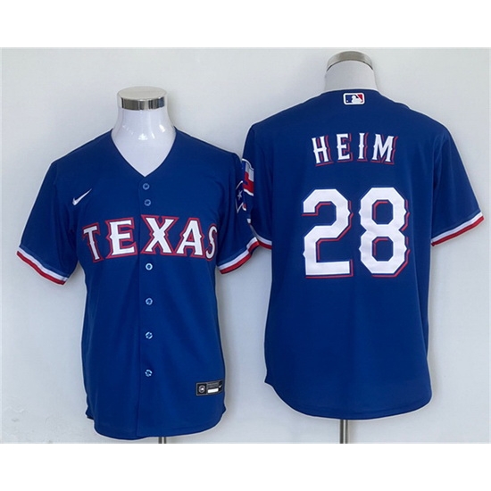 Men Texas Rangers 28 Jonah Heim Royal With Patch Cool Base Stitched MLB Jersey Men Texas Rangers 28 Jonah Heim Royal With Patch Cool Base Stitched MLB Jersey