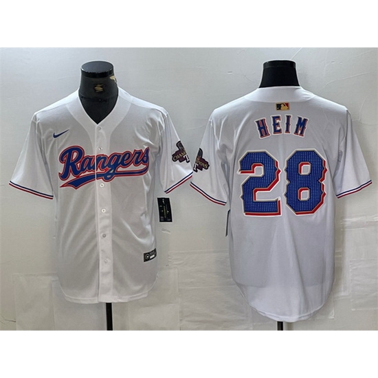 Men Texas Rangers 28 Jonah Heim White Gold Cool Base Stitched Baseball Jersey Men Texas Rangers 28 Jonah Heim White Gold Cool Base Stitched Baseball Jersey