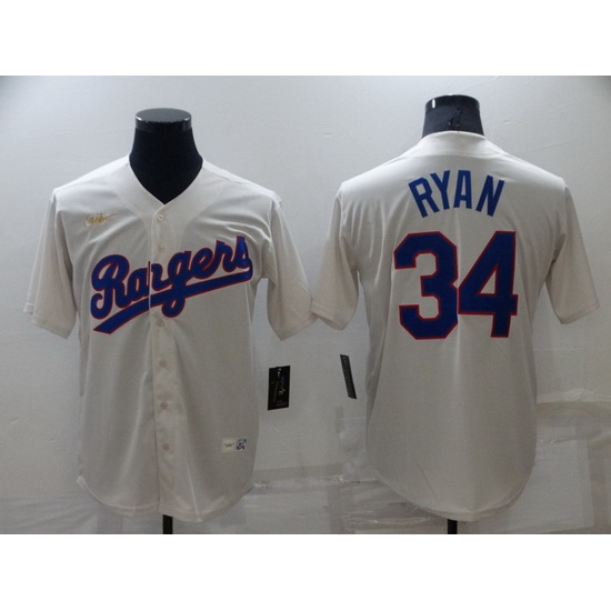 Men Texas Rangers 34 Nolan Ryan Cream Cool Base Stitched Baseball jersey Men Texas Rangers 34 Nolan Ryan Cream Cool Base Stitched Baseball jersey