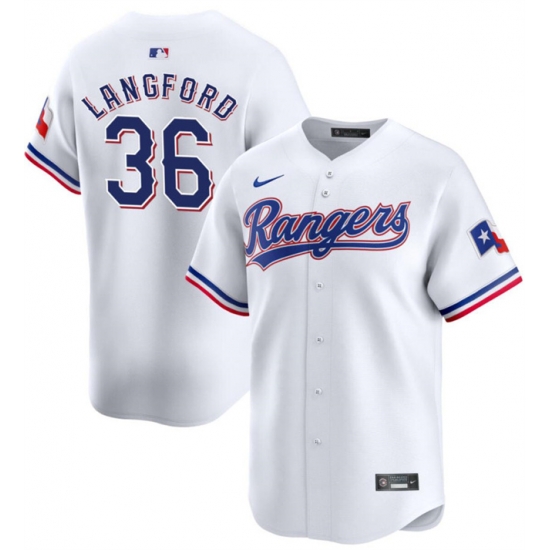 Men Texas Rangers 36 Wyatt Langford White Home Limited Stitched Baseball Jersey Men Texas Rangers 36 Wyatt Langford White Home Limited Stitched Baseball Jersey