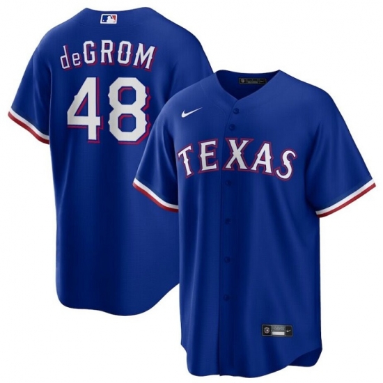 Men Texas Rangers 48 Jacob DeGrom Royal Cool Base Stitched Baseball Jersey Men Texas Rangers 48 Jacob DeGrom Royal Cool Base Stitched Baseball Jersey