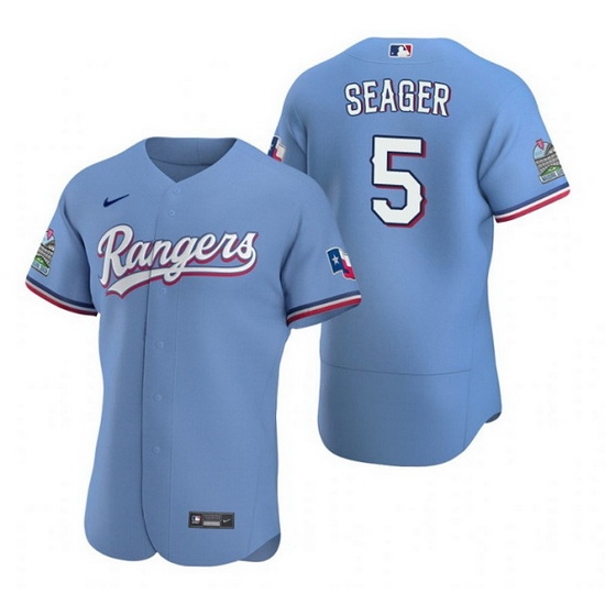 Men Texas Rangers 5 Corey Seager Light Blue Flex Base Stitched jersey Men Texas Rangers 5 Corey Seager Light Blue Flex Base Stitched jersey