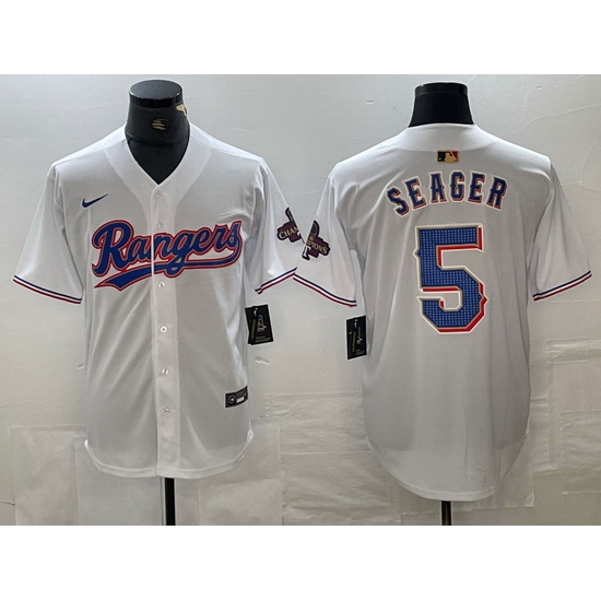 Men Texas Rangers 5 Corey Seager White 2023 World Series Champions Cool Base Jersey Men Texas Rangers 5 Corey Seager White 2023 World Series Champions Cool Base Jersey