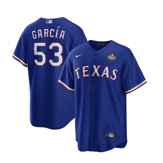 Men Texas Rangers 53 Adolis Garc EDa Royal 2023 World Series Stitched Baseball Jersey Men Texas Rangers 53 Adolis Garc EDa Royal 2023 World Series Stitched Baseball Jersey