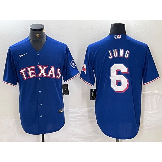Men Texas Rangers 6 Josh Jung Blue Stitched MLB Cool Base Nike Jersey Men Texas Rangers 6 Josh Jung Blue Stitched MLB Cool Base Nike Jersey