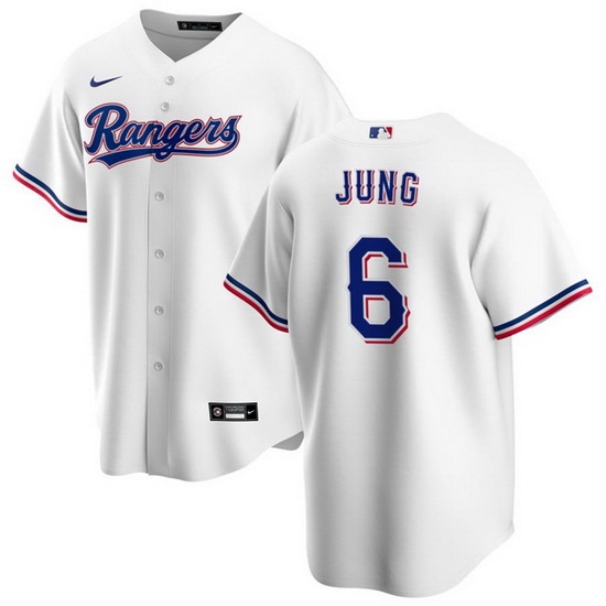 Men Texas Rangers 6 Josh Jung White Cool Base Stitched Baseball Jersey Men Texas Rangers 6 Josh Jung White Cool Base Stitched Baseball Jersey