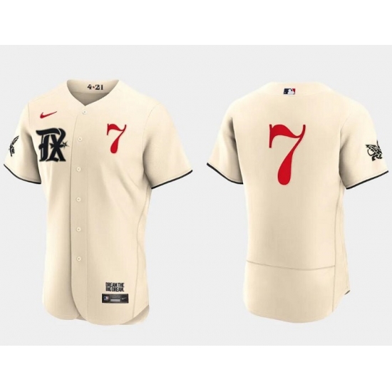 Men Texas Rangers 7 Ivan Rodriguez Cream 2023 City Connect Flex Base Stitched Baseball Jersey Men Texas Rangers 7 Ivan Rodriguez Cream 2023 City Connect Flex Base Stitched Baseball Jersey