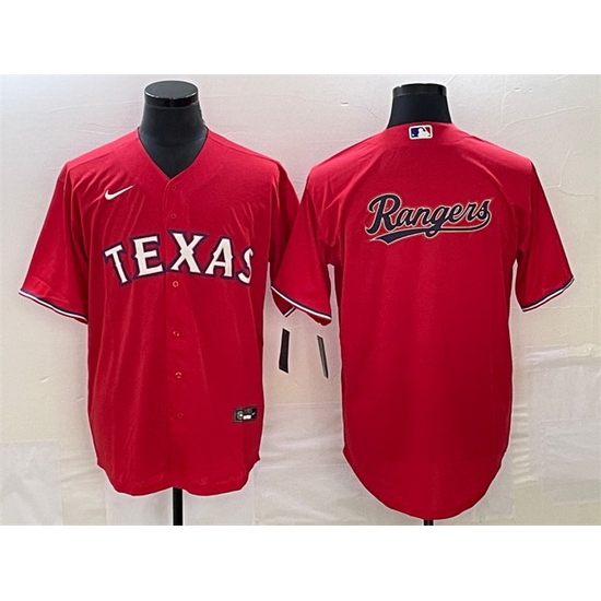 Men Texas Rangers Red Team Big Logo Cool Base Stitched Baseball Jersey Men Texas Rangers Red Team Big Logo Cool Base Stitched Baseball Jersey