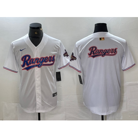 Men Texas Rangers Team Big Logo White 2024 Gold Collection Cool Base Stitched Baseball Jersey 4 Men Texas Rangers Team Big Logo White 2024 Gold Collection Cool Base Stitched Baseball Jersey 4