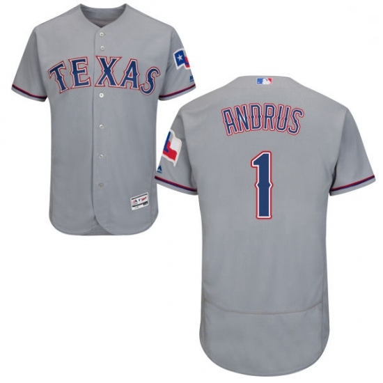 Mens Majestic Texas Rangers 1 Elvis Andrus Grey Road Flex Base Authentic Collection MLB Jersey Mens Majestic Texas Rangers 1 Elvis Andrus Grey Road Flex Base Authentic Collection MLB Jersey