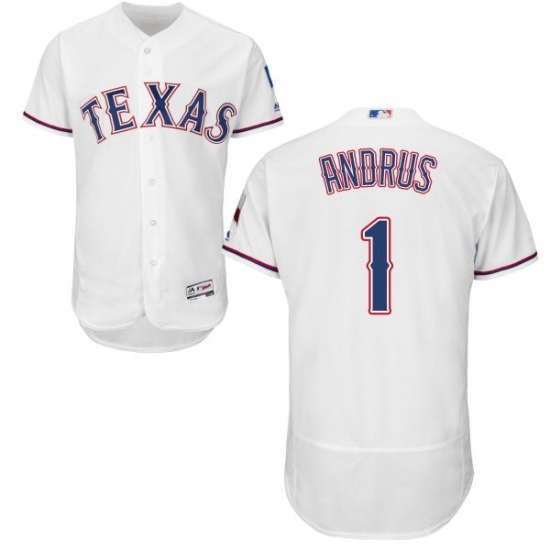 Mens Majestic Texas Rangers 1 Elvis Andrus White Home Flex Base Authentic Collection MLB Jersey Mens Majestic Texas Rangers 1 Elvis Andrus White Home Flex Base Authentic Collection MLB Jersey