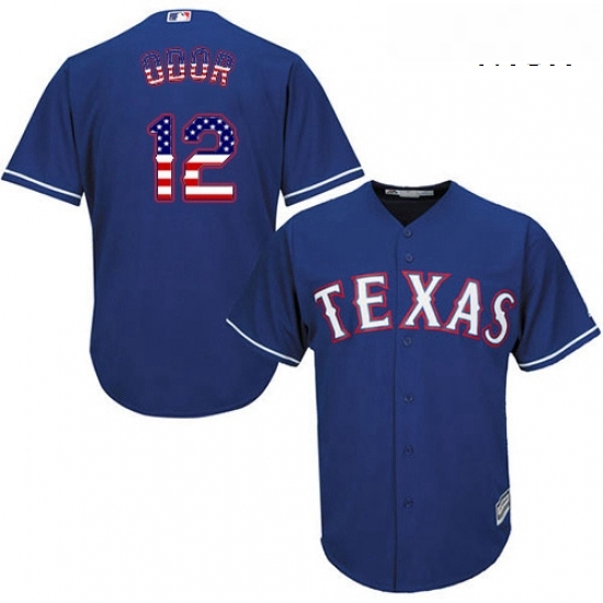 Mens Majestic Texas Rangers 12 Rougned Odor Replica Royal Blue USA Flag Fashion MLB Jersey Mens Majestic Texas Rangers 12 Rougned Odor Replica Royal Blue USA Flag Fashion MLB Jersey