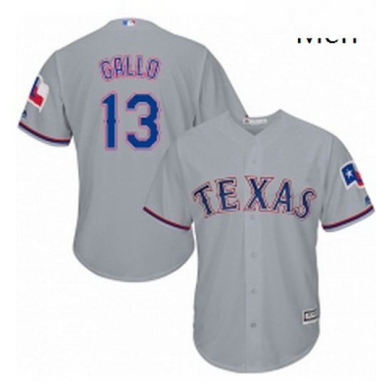 Mens Majestic Texas Rangers 13 Joey Gallo Replica Grey Road Cool Base MLB Jersey Mens Majestic Texas Rangers 13 Joey Gallo Replica Grey Road Cool Base MLB Jersey