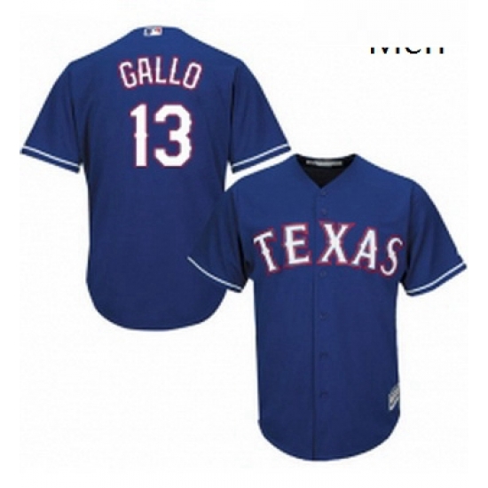 Mens Majestic Texas Rangers 13 Joey Gallo Replica Royal Blue Alternate 2 Cool Base MLB Jersey Mens Majestic Texas Rangers 13 Joey Gallo Replica Royal Blue Alternate 2 Cool Base MLB Jersey