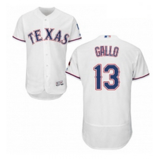 Mens Majestic Texas Rangers 13 Joey Gallo White Home Flex Base Authentic Collection MLB Jersey Mens Majestic Texas Rangers 13 Joey Gallo White Home Flex Base Authentic Collection MLB Jersey