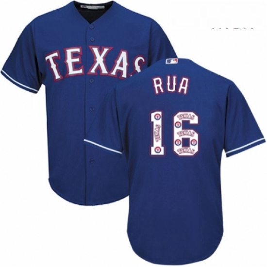 Mens Majestic Texas Rangers 16 Ryan Rua Authentic Royal Blue Team Logo Fashion Cool Base MLB Jersey Mens Majestic Texas Rangers 16 Ryan Rua Authentic Royal Blue Team Logo Fashion Cool Base MLB Jersey