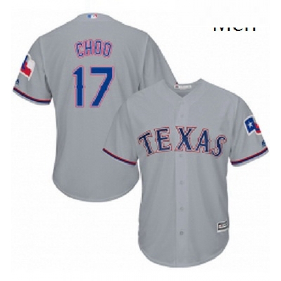 Mens Majestic Texas Rangers 17 Shin Soo Choo Replica Grey Road Cool Base MLB Jersey Mens Majestic Texas Rangers 17 Shin Soo Choo Replica Grey Road Cool Base MLB Jersey
