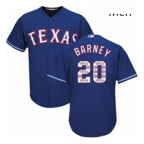 Mens Majestic Texas Rangers 20 Darwin Barney Authentic Royal Blue Team Logo Fashion Cool Base MLB Jersey Mens Majestic Texas Rangers 20 Darwin Barney Authentic Royal Blue Team Logo Fashion Cool Base MLB Jersey