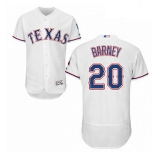 Mens Majestic Texas Rangers 20 Darwin Barney White Home Flex Base Authentic Collection MLB Jersey Mens Majestic Texas Rangers 20 Darwin Barney White Home Flex Base Authentic Collection MLB Jersey