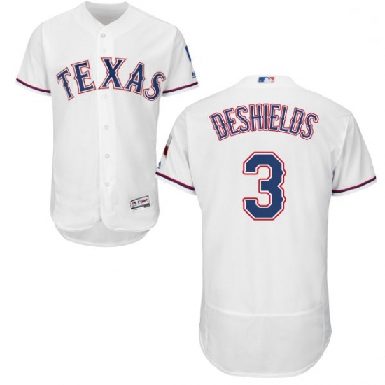 Mens Majestic Texas Rangers 3 Delino DeShields White Home Flex Base Authentic Collection MLB Jersey Mens Majestic Texas Rangers 3 Delino DeShields White Home Flex Base Authentic Collection MLB Jersey