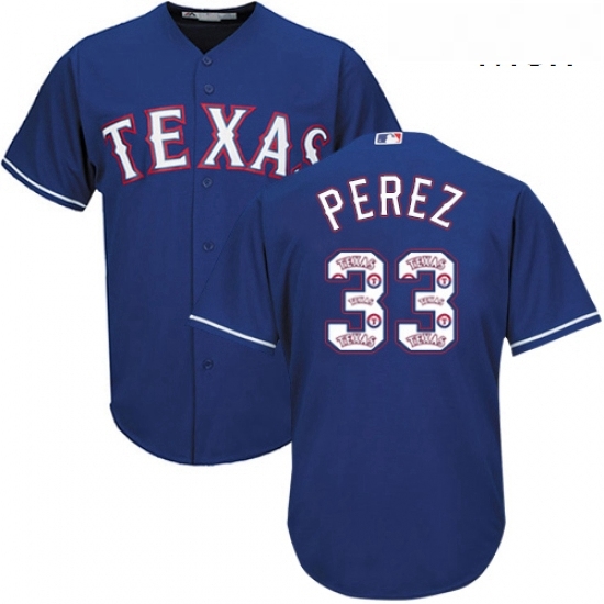 Mens Majestic Texas Rangers 33 Martin Perez Authentic Royal Blue Team Logo Fashion Cool Base MLB Jersey Mens Majestic Texas Rangers 33 Martin Perez Authentic Royal Blue Team Logo Fashion Cool Base MLB Jersey