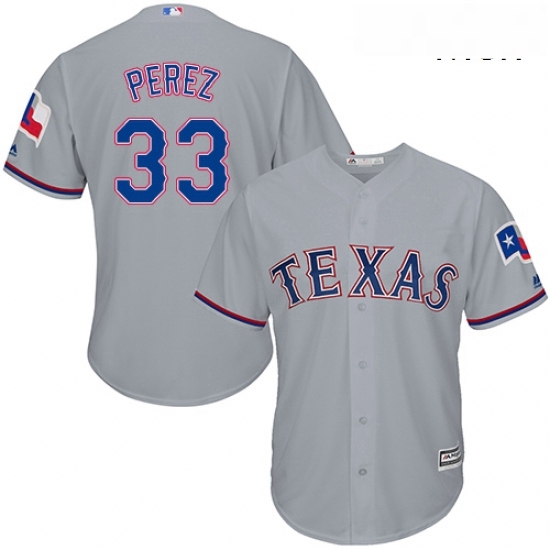 Mens Majestic Texas Rangers 33 Martin Perez Replica Grey Road Cool Base MLB Jersey Mens Majestic Texas Rangers 33 Martin Perez Replica Grey Road Cool Base MLB Jersey