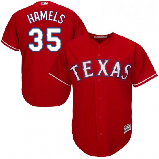 Mens Majestic Texas Rangers 35 Cole Hamels Replica Red Alternate Cool Base MLB Jersey Mens Majestic Texas Rangers 35 Cole Hamels Replica Red Alternate Cool Base MLB Jersey