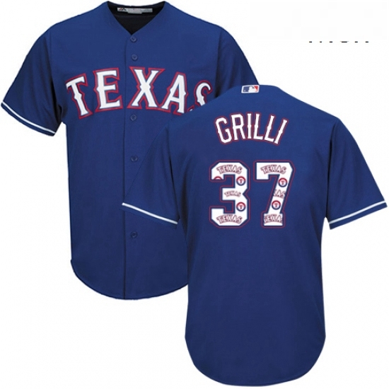 Mens Majestic Texas Rangers 37 Jason Grilli Authentic Royal Blue Team Logo Fashion Cool Base MLB Jersey Mens Majestic Texas Rangers 37 Jason Grilli Authentic Royal Blue Team Logo Fashion Cool Base MLB Jersey