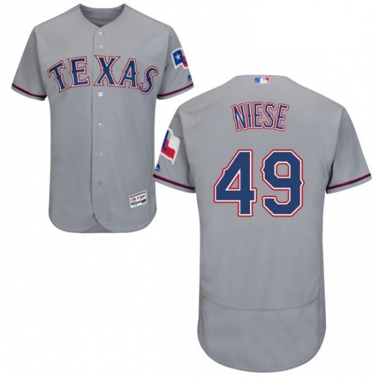 Mens Majestic Texas Rangers 49 Jon Niese Grey Road Flex Base Authentic Collection MLB Jersey Mens Majestic Texas Rangers 49 Jon Niese Grey Road Flex Base Authentic Collection MLB Jersey