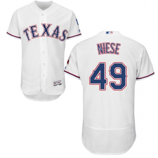 Mens Majestic Texas Rangers 49 Jon Niese White Home Flex Base Authentic Collection MLB Jersey Mens Majestic Texas Rangers 49 Jon Niese White Home Flex Base Authentic Collection MLB Jersey