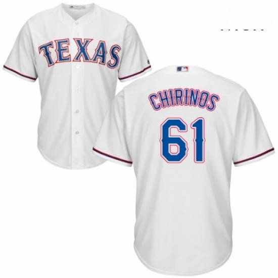 Mens Majestic Texas Rangers 61 Robinson Chirinos Replica White Home Cool Base MLB Jersey Mens Majestic Texas Rangers 61 Robinson Chirinos Replica White Home Cool Base MLB Jersey