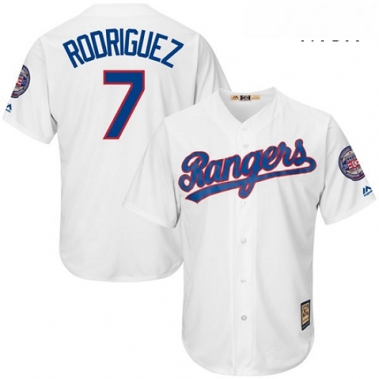 Mens Majestic Texas Rangers 7 Ivan Rodriguez Replica White Cooperstown MLB Jersey Mens Majestic Texas Rangers 7 Ivan Rodriguez Replica White Cooperstown MLB Jersey