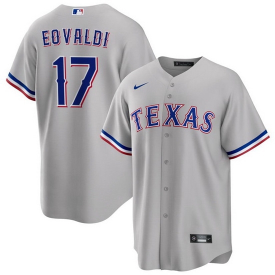 Men's Texas Rangers #17 Nathan Eovaldi Gray Cool Base Stitched Baseball Jersey Men's Texas Rangers #17 Nathan Eovaldi Gray Cool Base Stitched Baseball Jersey