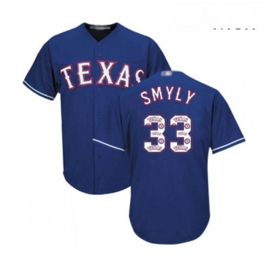 Mens Texas Rangers 33 Drew Smyly Authentic Royal Blue Team Logo Fashion Cool Base Baseball Jersey Mens Texas Rangers 33 Drew Smyly Authentic Royal Blue Team Logo Fashion Cool Base Baseball Jersey