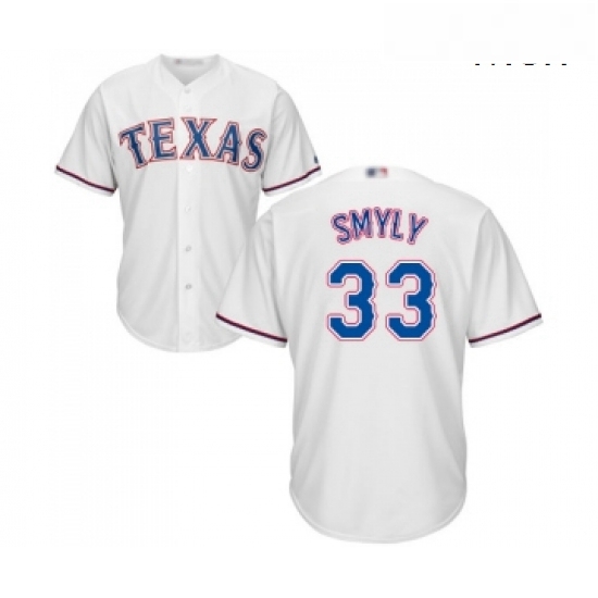Mens Texas Rangers 33 Drew Smyly Replica White Home Cool Base Baseball Jersey Mens Texas Rangers 33 Drew Smyly Replica White Home Cool Base Baseball Jersey