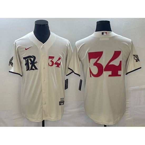 Men's Texas Rangers #34 Nolan Ryan Number Cream 2023 City Connect Stitched Baseball Jerseys Men's Texas Rangers #34 Nolan Ryan Number Cream 2023 City Connect Stitched Baseball Jerseys