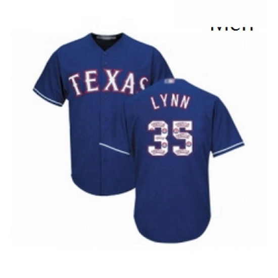Mens Texas Rangers 35 Lance Lynn Authentic Royal Blue Team Logo Fashion Cool Base Baseball Jersey Mens Texas Rangers 35 Lance Lynn Authentic Royal Blue Team Logo Fashion Cool Base Baseball Jersey