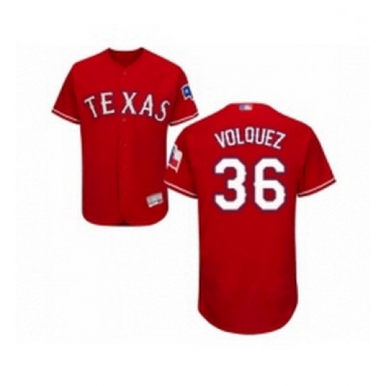 Mens Texas Rangers 36 Edinson Volquez Red Alternate Flex Base Authentic Collection Baseball Jersey Mens Texas Rangers 36 Edinson Volquez Red Alternate Flex Base Authentic Collection Baseball Jersey