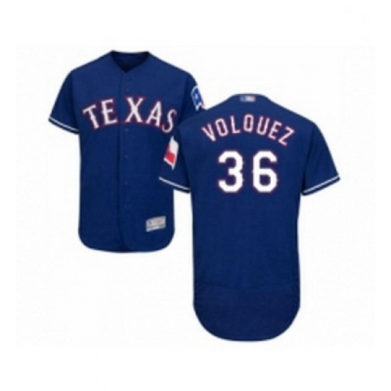 Mens Texas Rangers 36 Edinson Volquez Royal Blue Alternate Flex Base Authentic Collection Baseball Jersey Mens Texas Rangers 36 Edinson Volquez Royal Blue Alternate Flex Base Authentic Collection Baseball Jersey